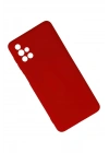 Mey İthalat®  Samsung Galaxy M51 Kılıf Nano içi Kadife Silikon - Kırmızı