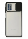 Mey İthalat®  Samsung Galaxy M51 Kılıf Palm Buzlu Kamera Sürgülü Silikon - Siyah