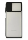 Mey İthalat®  Samsung Galaxy M51 Kılıf Palm Buzlu Kamera Sürgülü Silikon - Siyah