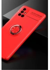Mey İthalat®  Samsung Galaxy M51 Kılıf Range Yüzüklü Silikon - Kırmızı