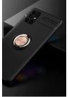 Mey İthalat®  Samsung Galaxy M51 Kılıf Range Yüzüklü Silikon - Siyah-Gold