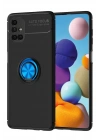Mey İthalat®  Samsung Galaxy M51 Kılıf Range Yüzüklü Silikon - Siyah-Mavi