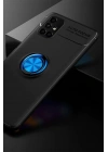 Mey İthalat®  Samsung Galaxy M51 Kılıf Range Yüzüklü Silikon - Siyah-Mavi
