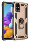 Mey İthalat®  Samsung Galaxy M51 Kılıf Sofya Yüzüklü Silikon Kapak - Gold