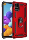 Mey İthalat®  Samsung Galaxy M51 Kılıf Sofya Yüzüklü Silikon Kapak - Kırmızı