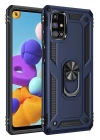 Mey İthalat®  Samsung Galaxy M51 Kılıf Sofya Yüzüklü Silikon Kapak - Lacivert