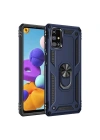Mey İthalat®  Samsung Galaxy M51 Kılıf Sofya Yüzüklü Silikon Kapak - Lacivert