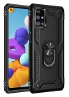 Mey İthalat®  Samsung Galaxy M51 Kılıf Sofya Yüzüklü Silikon Kapak - Siyah