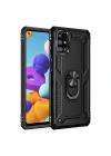 Mey İthalat®  Samsung Galaxy M51 Kılıf Sofya Yüzüklü Silikon Kapak - Siyah
