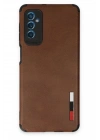 Mey İthalat®  Samsung Galaxy M52 5G Kılıf Loop Deri Silikon - Kahverengi