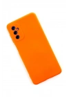 Mey İthalat®  Samsung Galaxy M52 5G Kılıf Nano içi Kadife Silikon - Turuncu