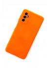 Mey İthalat®  Samsung Galaxy M52 5G Kılıf Nano içi Kadife Silikon - Turuncu
