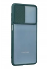 Mey İthalat®  Samsung Galaxy M52 5G Kılıf Palm Buzlu Kamera Sürgülü Silikon - Yeşil