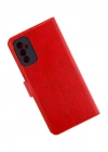 Mey İthalat®  Samsung Galaxy M52 5G Kılıf Trend S Plus Kapaklı Kılıf - Kırmızı