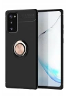 Mey İthalat®  Samsung Galaxy Note 20 Kılıf Range Yüzüklü Silikon - Siyah-Gold