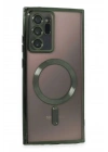 Mey İthalat®  Samsung Galaxy Note 20 Ultra Kılıf Kross Magneticsafe Kapak - Koyu Yeşil