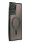 Mey İthalat®  Samsung Galaxy Note 20 Ultra Kılıf Kross Magneticsafe Kapak - Koyu Yeşil