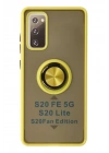 Mey İthalat®  Samsung Galaxy S20 FE Kılıf Montreal Yüzüklü Silikon Kapak - Sarı