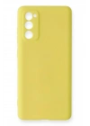 Mey İthalat®  Samsung Galaxy S20 FE Kılıf Nano içi Kadife Silikon - Sarı