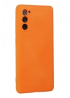 Mey İthalat®  Samsung Galaxy S20 FE Kılıf Nano içi Kadife Silikon - Turuncu