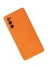 Mey İthalat®  Samsung Galaxy S20 FE Kılıf Nano içi Kadife Silikon - Turuncu
