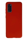 Mey İthalat®  Samsung Galaxy S20 Kılıf Nano içi Kadife Silikon - Kırmızı