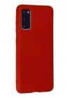 Mey İthalat®  Samsung Galaxy S20 Kılıf Nano içi Kadife Silikon - Kırmızı