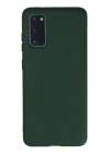 Mey İthalat®  Samsung Galaxy S20 Kılıf Nano içi Kadife Silikon - Koyu Yeşil