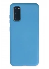 Mey İthalat®  Samsung Galaxy S20 Kılıf Nano içi Kadife Silikon - Mavi