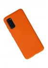 Mey İthalat®  Samsung Galaxy S20 Kılıf Nano içi Kadife Silikon - Turuncu