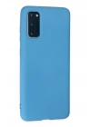 Mey İthalat®  Samsung Galaxy S20 Plus Kılıf Nano içi Kadife Silikon - Mavi