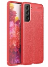 Mey İthalat®  Samsung Galaxy S21 FE Kılıf Auto Focus Kapak - Kırmızı