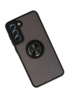 Mey İthalat®  Samsung Galaxy S21 FE Kılıf Montreal Yüzüklü Silikon Kapak - Siyah