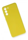 Mey İthalat®  Samsung Galaxy S21 FE Kılıf Nano içi Kadife Silikon - Sarı