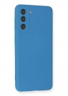 Mey İthalat®  Samsung Galaxy S21 Kılıf Nano içi Kadife Silikon - Mavi