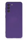 Mey İthalat®  Samsung Galaxy S21 Kılıf Nano içi Kadife Silikon - Mor