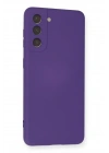 Mey İthalat®  Samsung Galaxy S21 Kılıf Nano içi Kadife Silikon - Mor