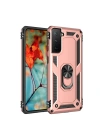 Mey İthalat®  Samsung Galaxy S21 Kılıf Sofya Yüzüklü Silikon Kapak - Rose