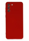 Mey İthalat®  Samsung Galaxy S21 Plus Kılıf Nano içi Kadife Silikon - Kırmızı