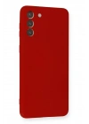 Mey İthalat®  Samsung Galaxy S21 Plus Kılıf Nano içi Kadife Silikon - Kırmızı