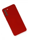 Mey İthalat®  Samsung Galaxy S21 Plus Kılıf Nano içi Kadife Silikon - Kırmızı