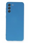 Mey İthalat®  Samsung Galaxy S21 Plus Kılıf Nano içi Kadife Silikon - Mavi