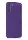 Mey İthalat®  Samsung Galaxy S21 Plus Kılıf Nano içi Kadife Silikon - Mor