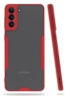 Mey İthalat®  Samsung Galaxy S21 Plus Kılıf Platin Silikon - Kırmızı