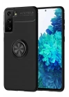 Mey İthalat®  Samsung Galaxy S21 Plus Kılıf Range Yüzüklü Silikon - Siyah