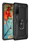 Mey İthalat®  Samsung Galaxy S21 Plus Kılıf Sofya Yüzüklü Silikon Kapak - Siyah