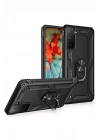 Mey İthalat®  Samsung Galaxy S21 Plus Kılıf Sofya Yüzüklü Silikon Kapak - Siyah