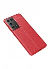 Mey İthalat®  Samsung Galaxy S21 Ultra Kılıf Auto Focus Kapak - Kırmızı