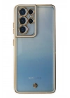 Mey İthalat®  Samsung Galaxy S21 Ultra Kılıf Liva Lens Silikon - Beyaz