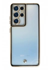Mey İthalat®  Samsung Galaxy S21 Ultra Kılıf Liva Lens Silikon - Siyah